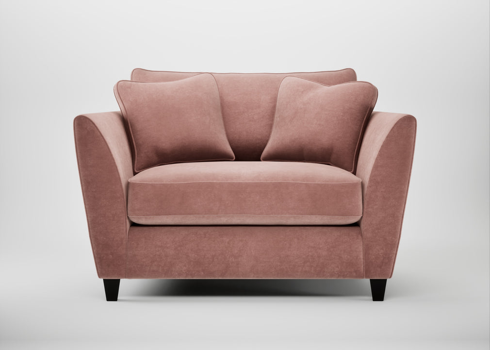Torino Loveseat Smart Luxe Velvet Dusky Pink / Black