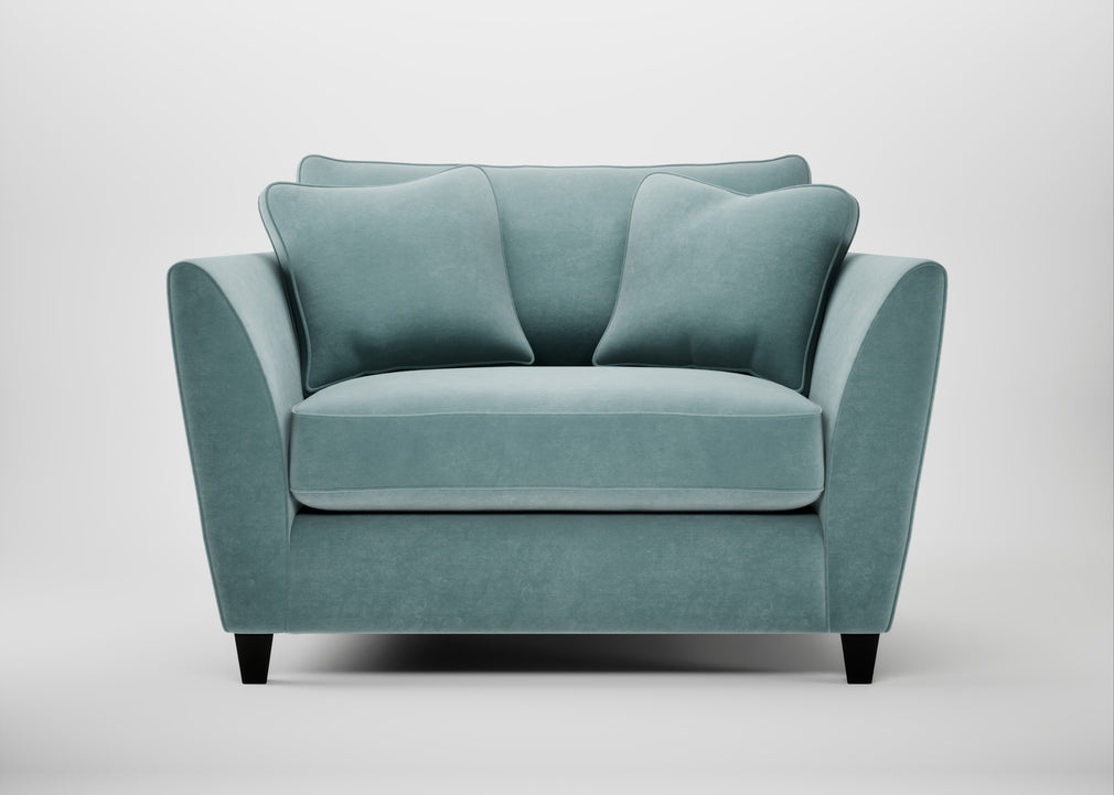 Torino Loveseat Smart Luxe Velvet Mineral Blue / Black