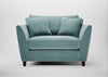 Torino Loveseat Smart Luxe Velvet Mineral Blue / Walnut Stained
