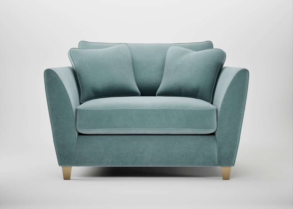 Torino Loveseat Smart Luxe Velvet Mineral Blue / Natural