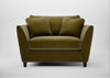 Torino Loveseat Smart Luxe Velvet Peridot / Walnut Stained