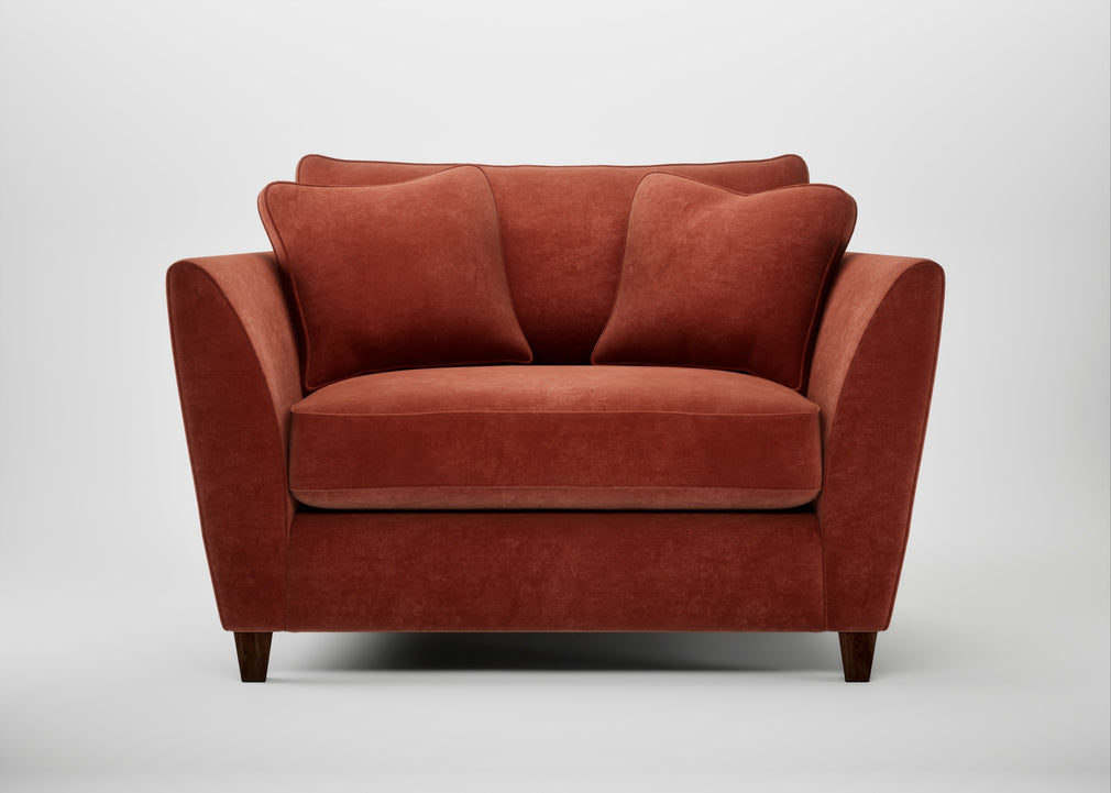 Torino Loveseat Smart Luxe Velvet Tawny / Walnut Stained
