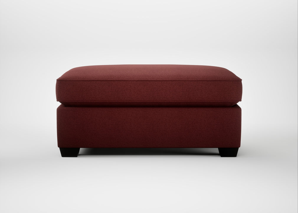 Torino Footstool Capelo Linen-Cotton Etruscan Red / Black