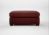 Torino Footstool Capelo Linen-Cotton Etruscan Red / Walnut Stained