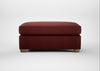 Torino Footstool Capelo Linen-Cotton Etruscan Red / Natural
