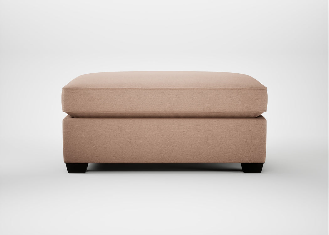 Torino Footstool Capelo Linen-Cotton Rosedale / Black