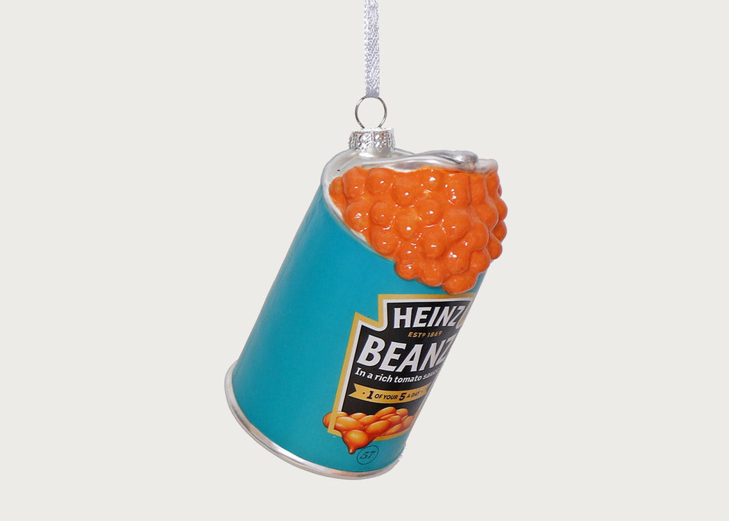 Glass Spilled Baked Beans Bauble