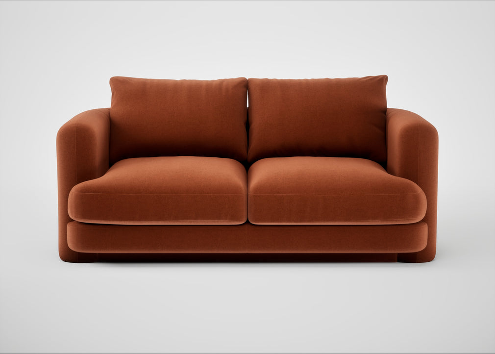 Rafi 2 Seater Sofa Cotton Velvet Russet