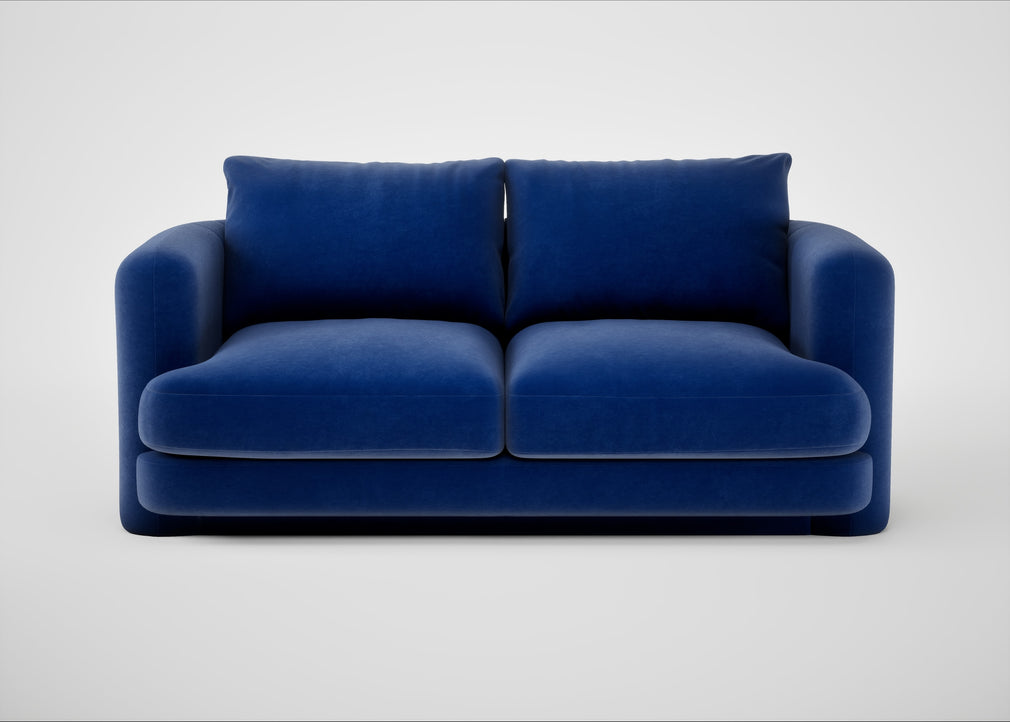 Rafi 2 Seater Sofa Smart Luxe Velvet Azure