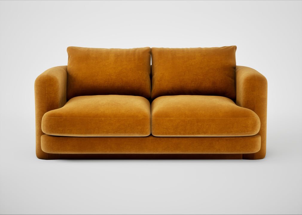 Rafi 2 Seater Sofa Smart Luxe Velvet Cognac