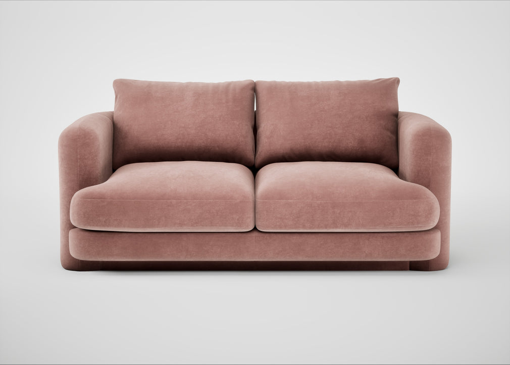 Rafi 2 Seater Sofa Smart Luxe Velvet Dusky Pink