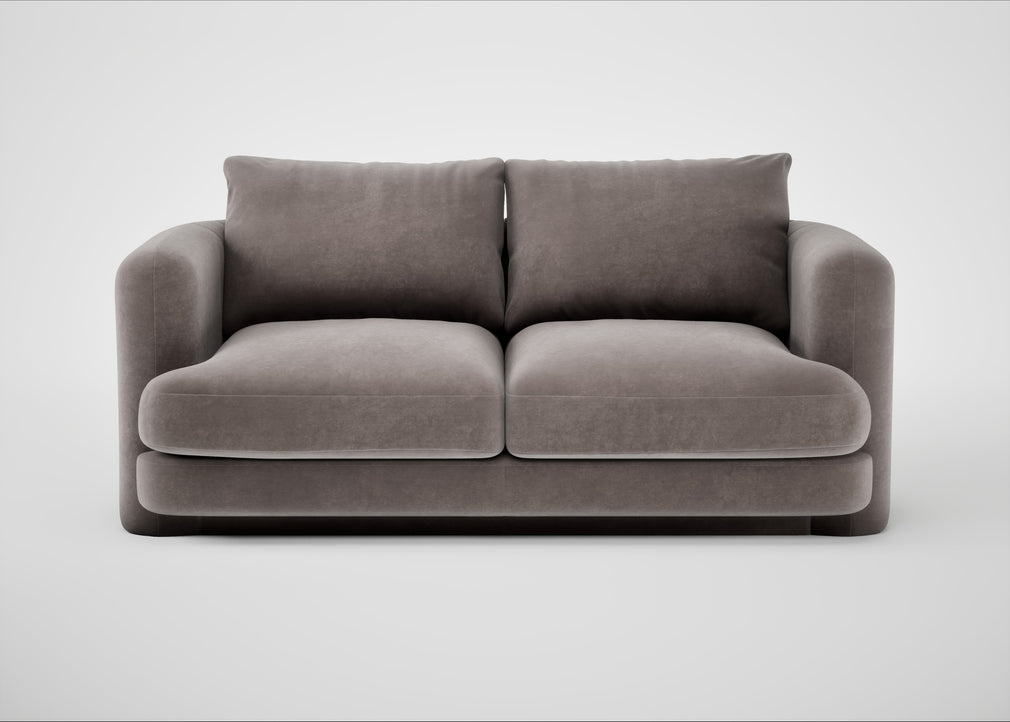 Rafi 2 Seater Sofa Smart Luxe Velvet Mushroom