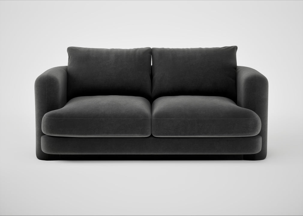 Rafi 2 Seater Sofa Smart Luxe Velvet Nickel