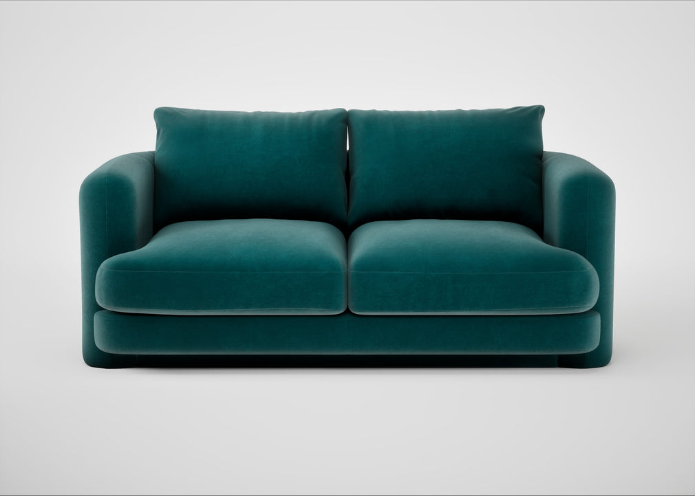 Rafi 2 Seater Sofa Smart Luxe Velvet Ocean Green