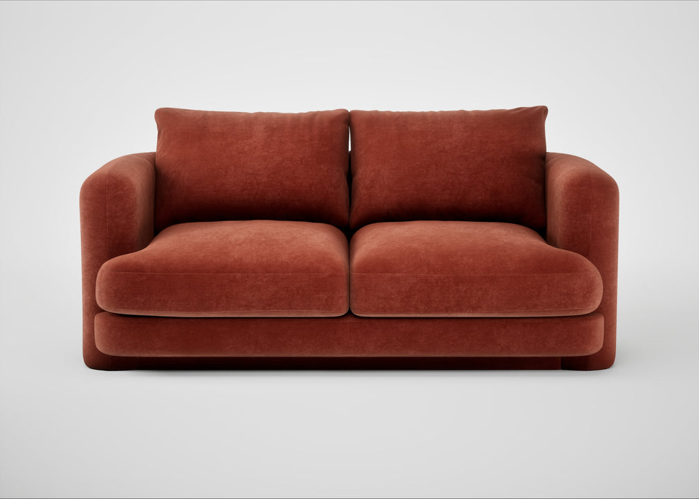 Rafi 2 Seater Sofa Smart Luxe Velvet Tawny