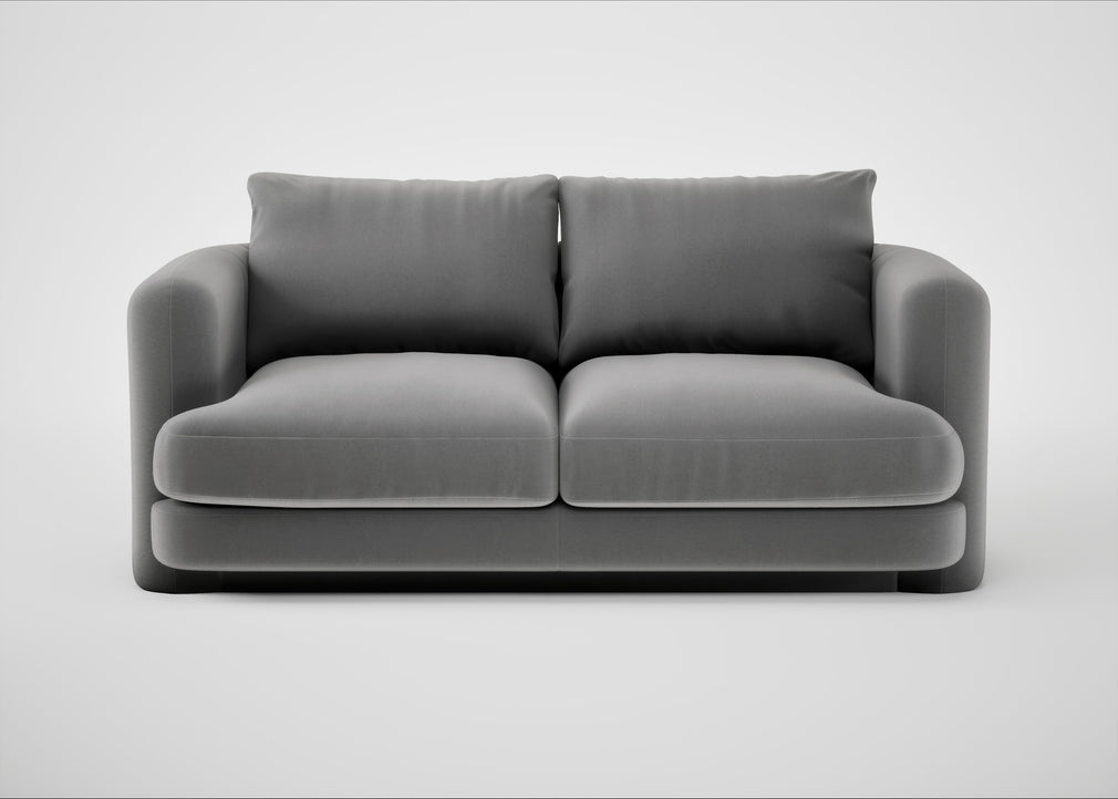 Rafi 2 Seater Sofa Smart Velvet Mercury