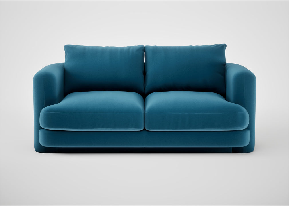 Rafi 2 Seater Sofa Smart Velvet Ocean Blue