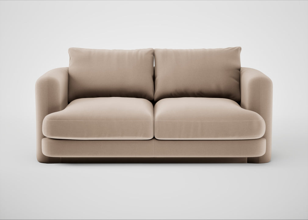 Rafi 2 Seater Sofa Smart Velvet Pebble