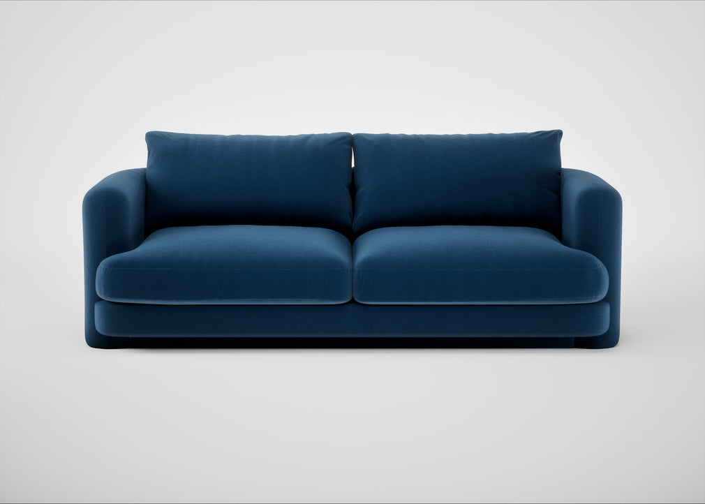 Rafi 3 Seater Sofa Cotton Velvet Petrol