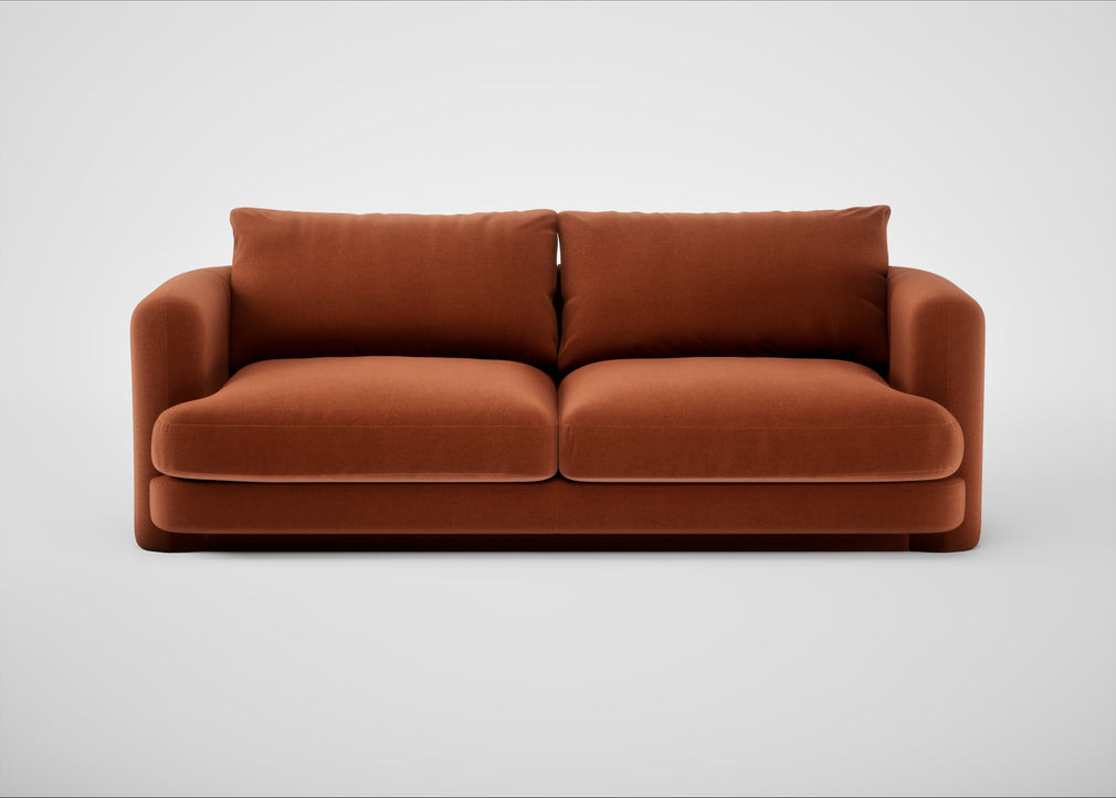 Rafi 3 Seater Sofa Cotton Velvet Russet