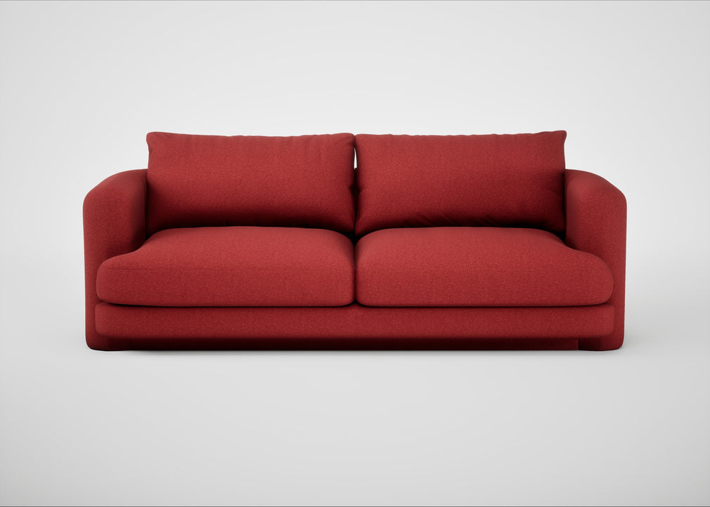 Rafi 3 Seater Sofa Melton Wool Red Oxide