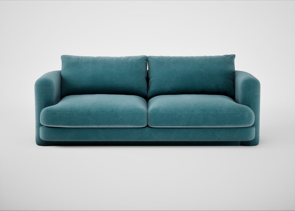 Rafi 3 Seater Sofa Smart Luxe Velvet Airforce Blue
