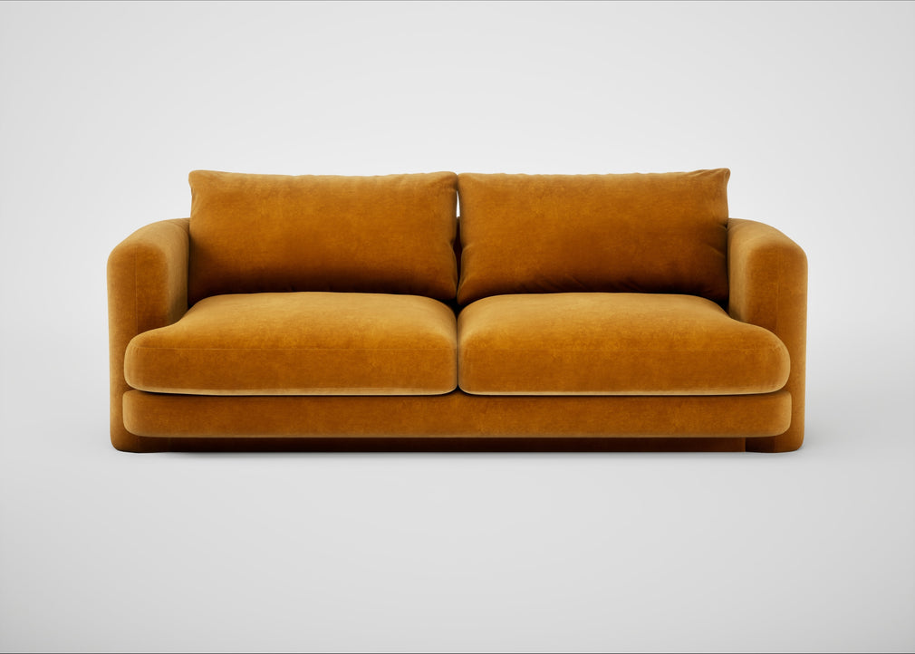 Rafi 3 Seater Sofa Smart Luxe Velvet Cognac