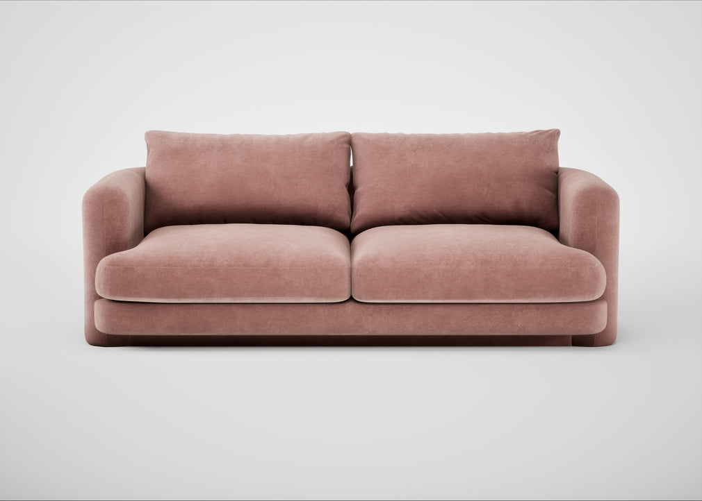 Rafi 3 Seater Sofa Smart Luxe Velvet Dusky Pink