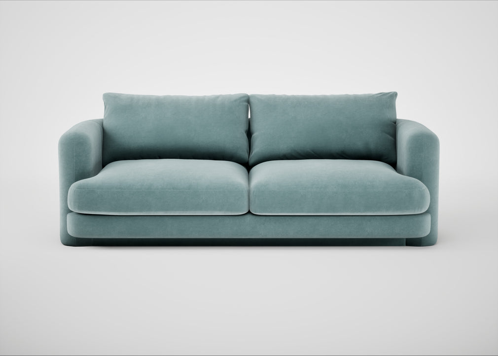 Rafi 3 Seater Sofa Smart Luxe Velvet Mineral Blue