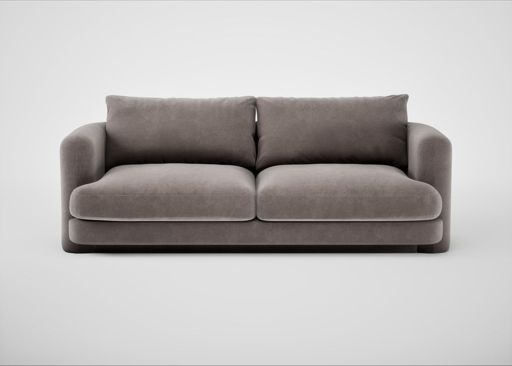 Rafi 3 Seater Sofa Smart Luxe Velvet Mushroom
