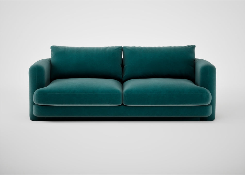 Rafi 3 Seater Sofa Smart Luxe Velvet Ocean Green