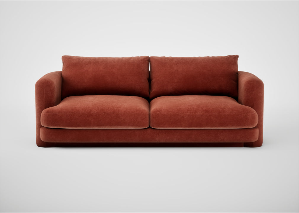 Rafi 3 Seater Sofa Smart Luxe Velvet Tawny