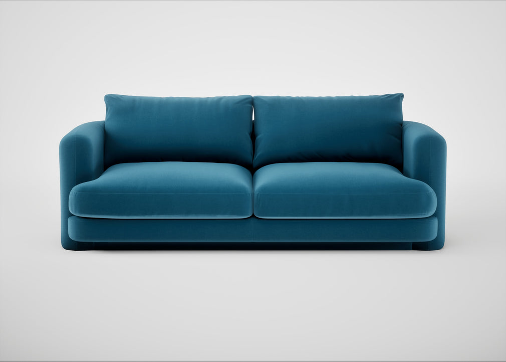 Rafi 3 Seater Sofa Smart Velvet Ocean Blue