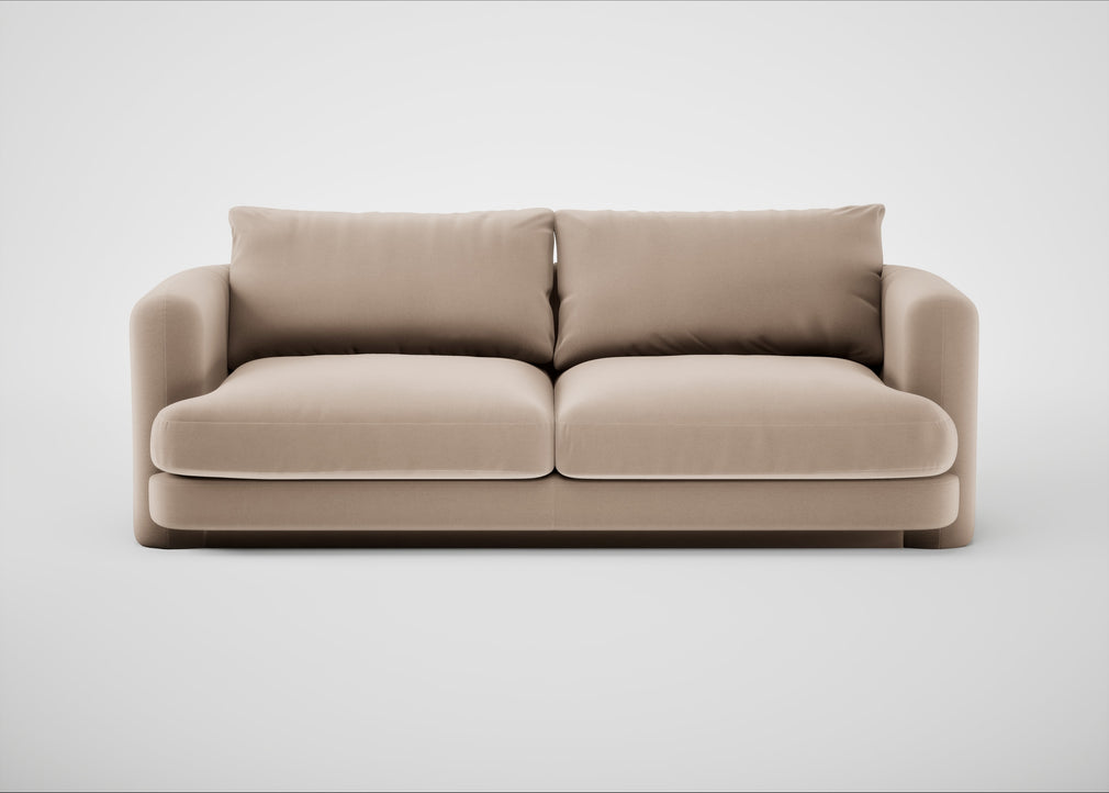 Rafi 3 Seater Sofa Smart Velvet Pebble
