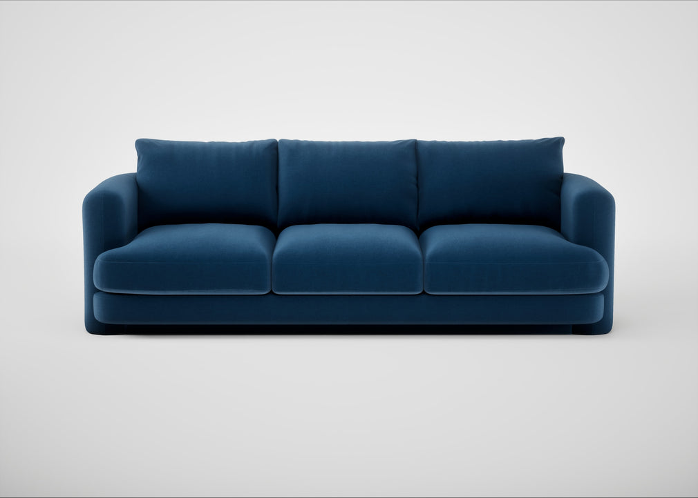 Rafi 4 Seater Sofa Cotton Velvet Petrol