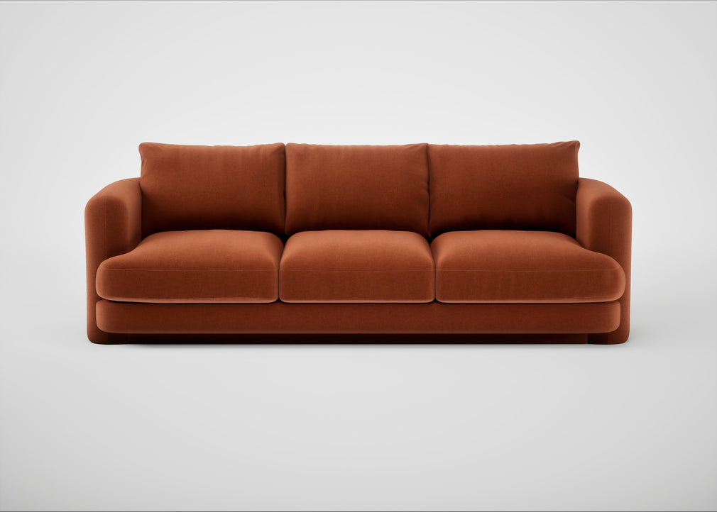 Rafi 4 Seater Sofa Cotton Velvet Russet