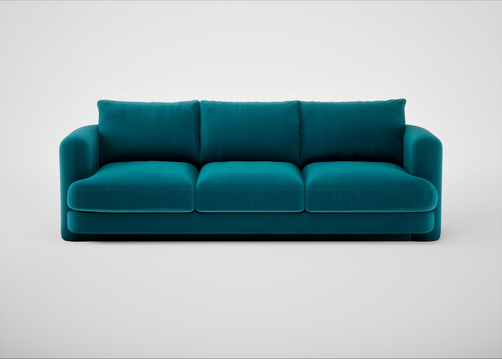 Rafi 4 Seater Sofa Cotton Velvet Teal
