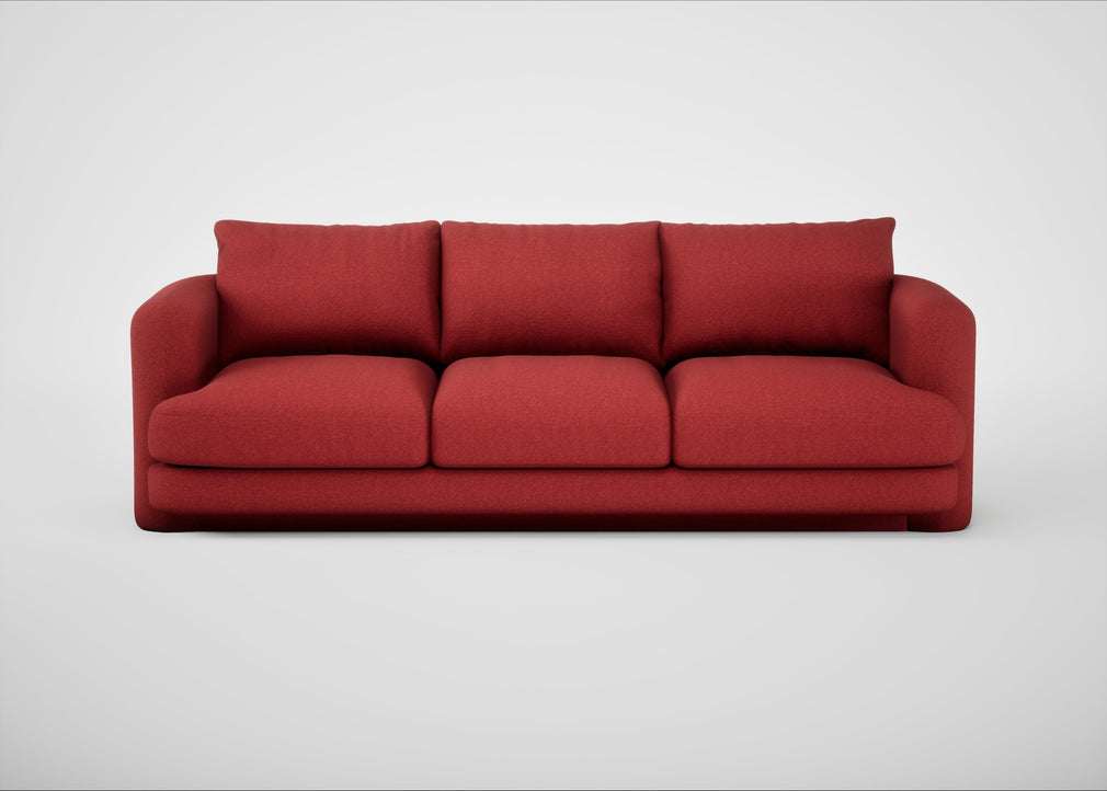 Rafi 4 Seater Sofa Melton Wool Red Oxide