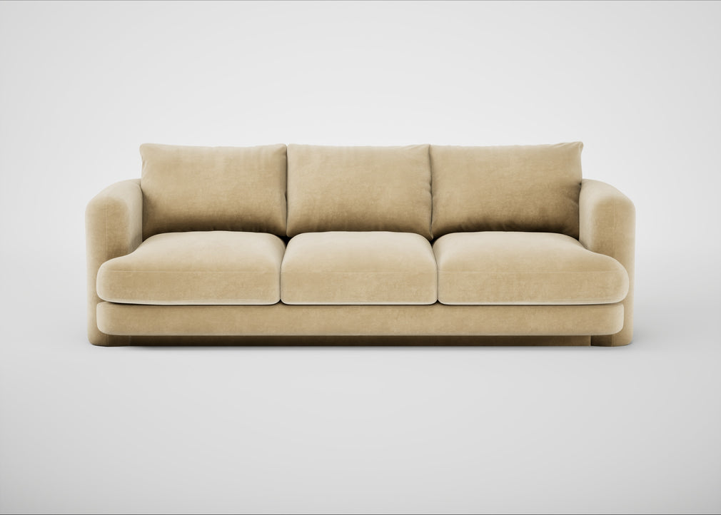 Rafi 4 Seater Sofa Smart Luxe Velvet Biscuit