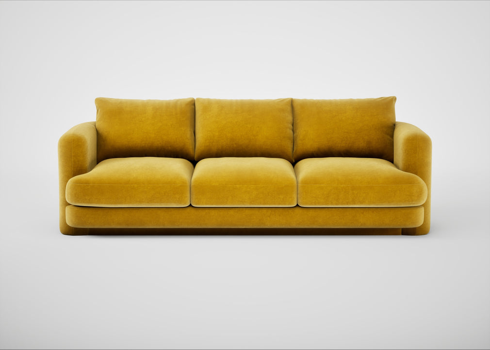 Rafi 4 Seater Sofa Smart Luxe Velvet Canary