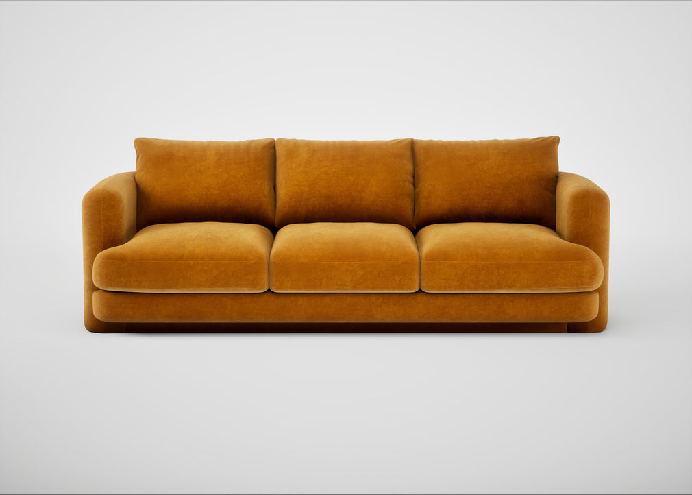 Rafi 4 Seater Sofa Smart Luxe Velvet Cognac