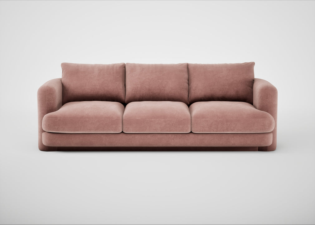 Rafi 4 Seater Sofa Smart Luxe Velvet Dusky Pink