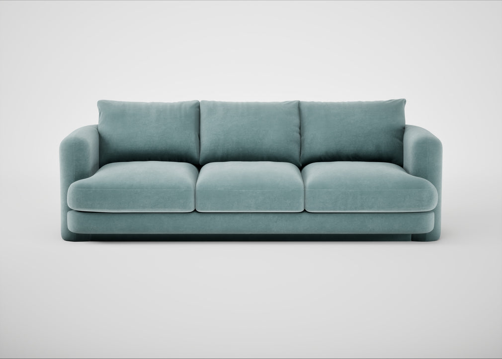 Rafi 4 Seater Sofa Smart Luxe Velvet Mineral Blue