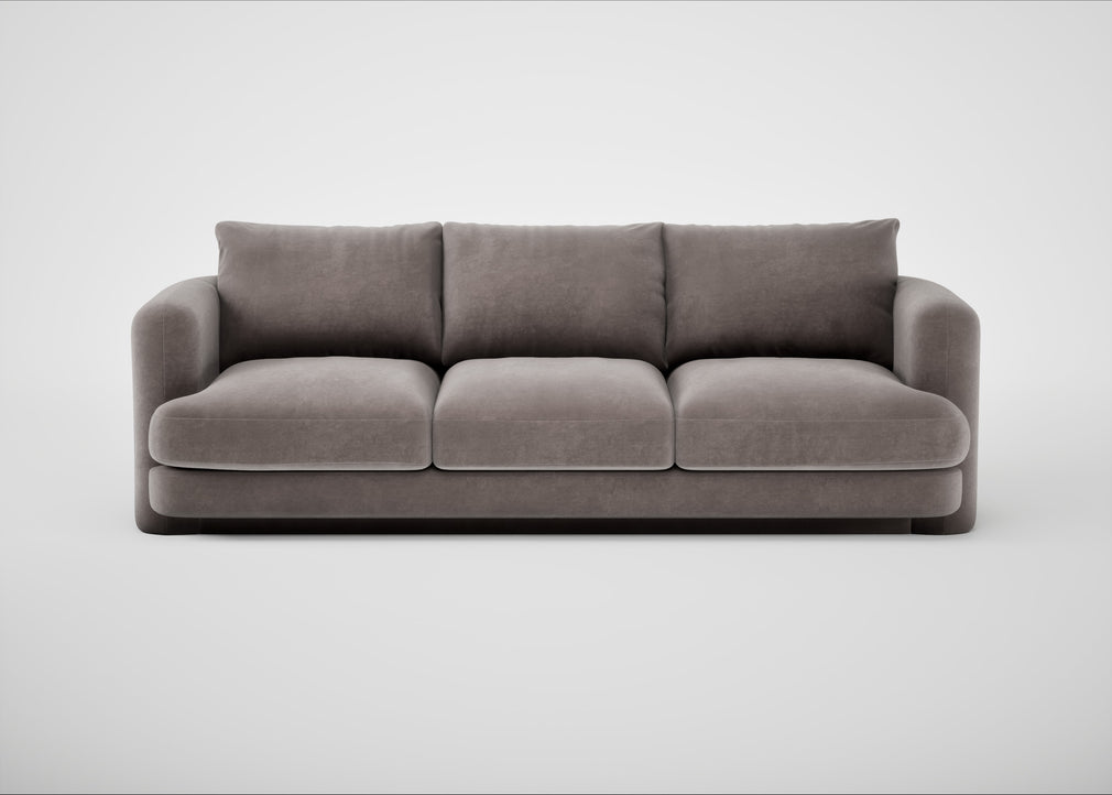 Rafi 4 Seater Sofa Smart Luxe Velvet Mushroom