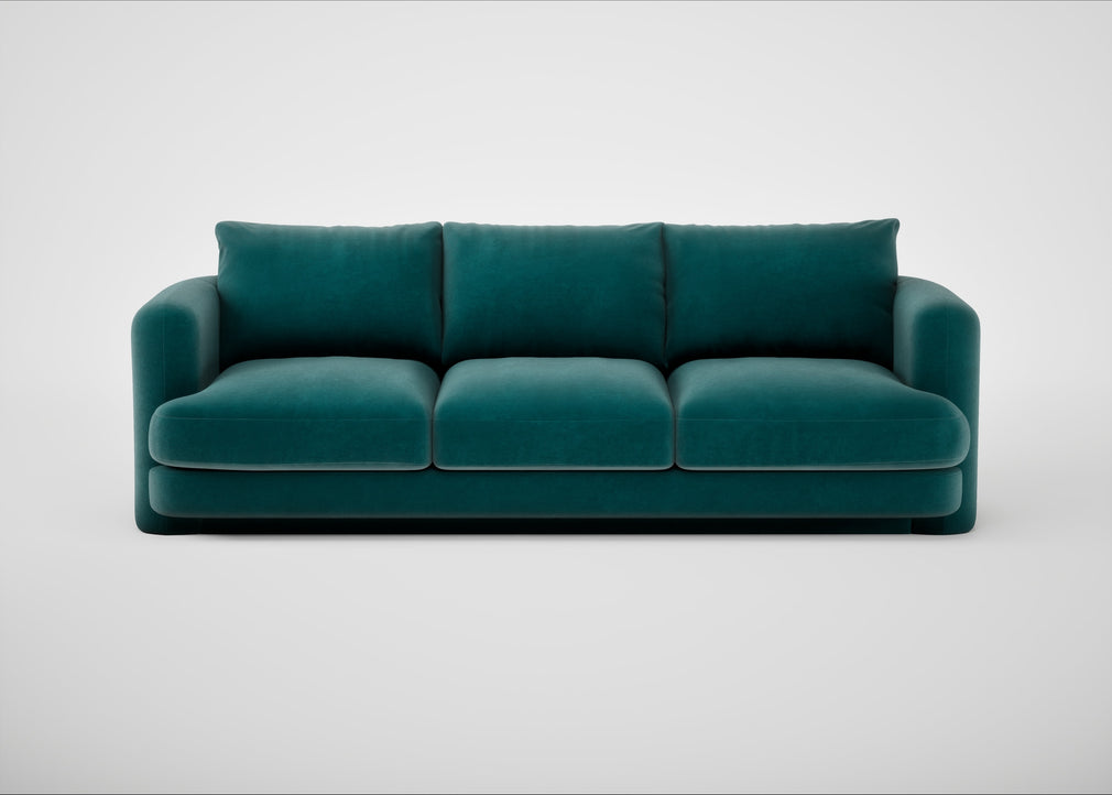 Rafi 4 Seater Sofa Smart Luxe Velvet Ocean Green