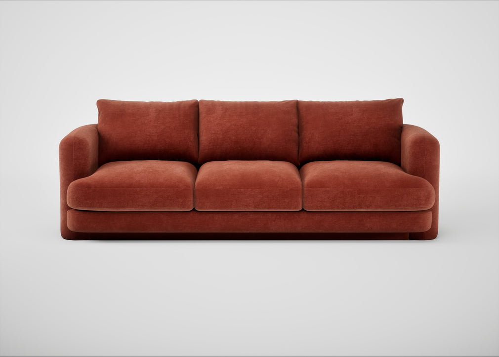 Rafi 4 Seater Sofa Smart Luxe Velvet Tawny