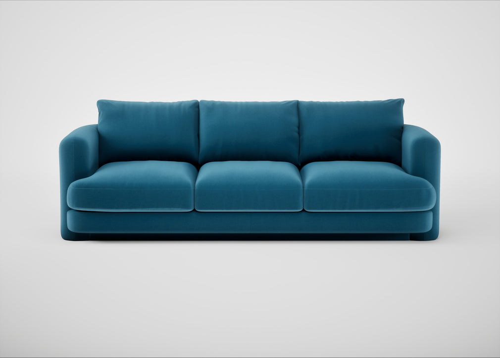 Rafi 4 Seater Sofa Smart Velvet Ocean Blue