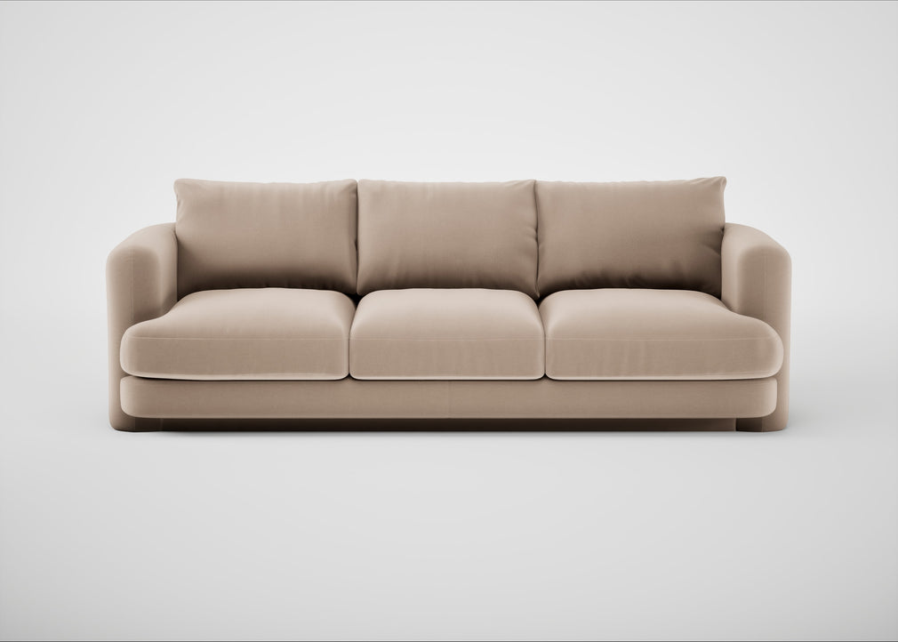 Rafi 4 Seater Sofa Smart Velvet Pebble