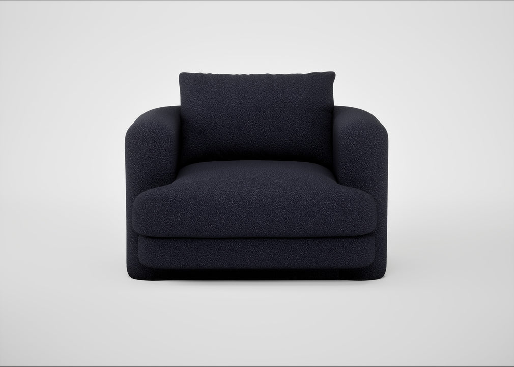 Rafi Armchair Boucle Indigo / Non-Swivel