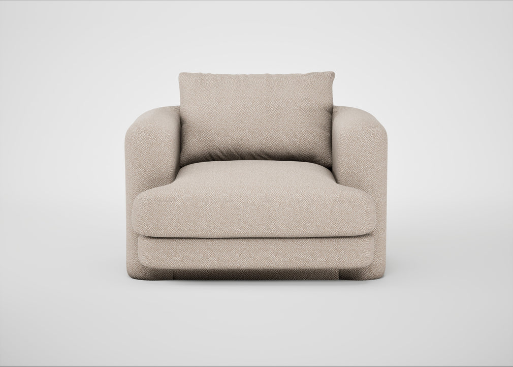 Rafi Armchair Boucle Tweed Pearl / Non-Swivel